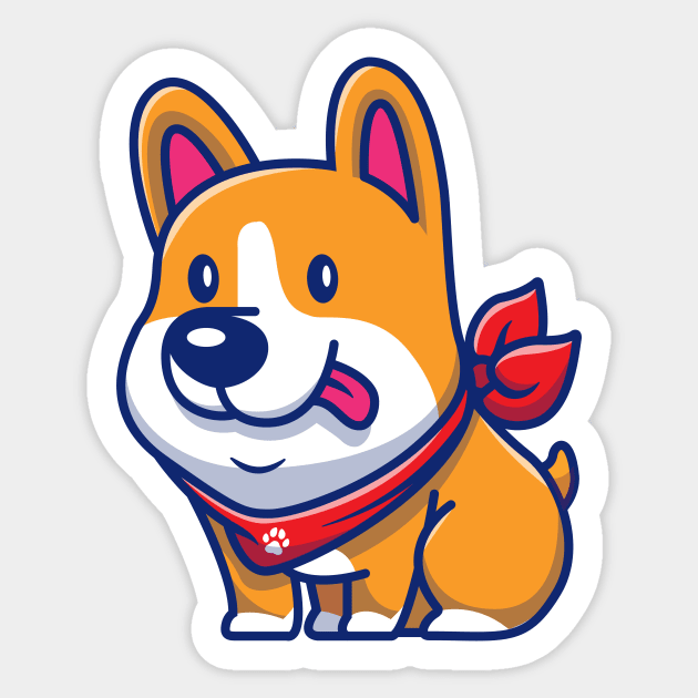 Cute Corgi Sitting Cartoon Sticker by Catalyst Labs